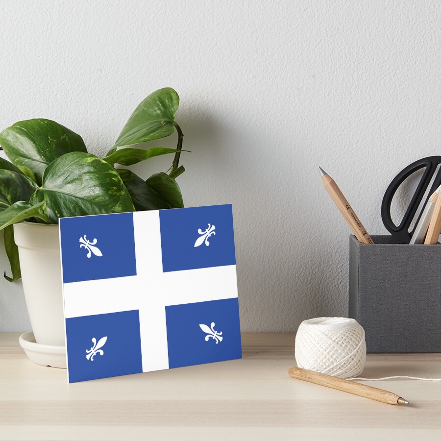 "Quebec flag drapeau 1948 Québec Moderne vintage edition with fleurs de