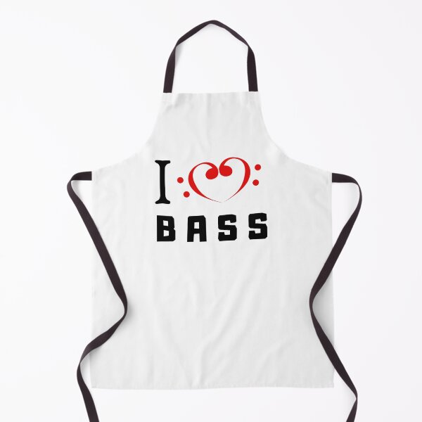 Item preview, Love Bass Red Heart Bass Clef Apron designed and sold by podguy.