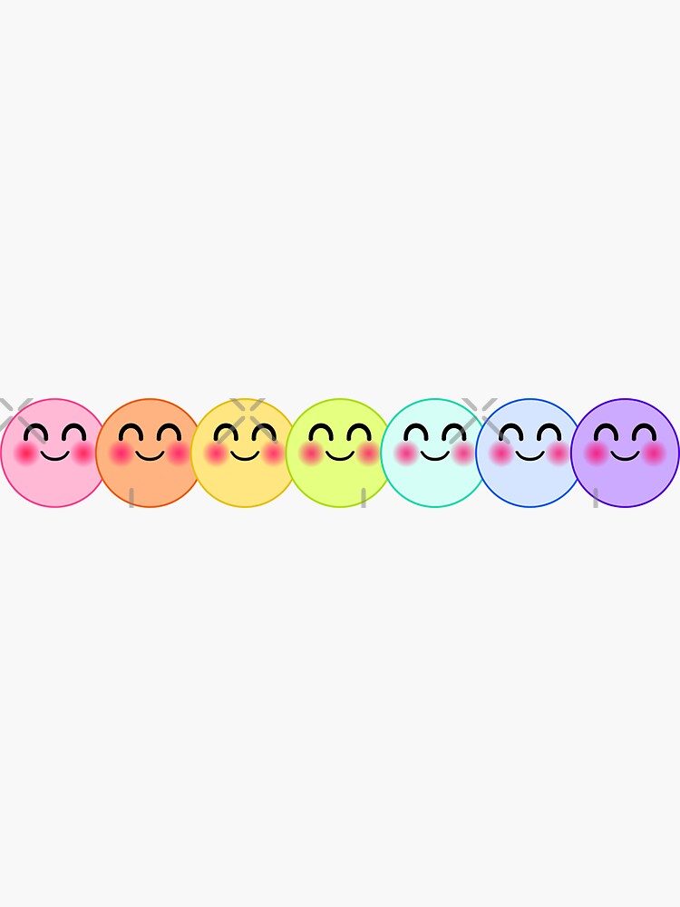 "Smiling Blushing Emoji Watercolor Rainbow" Sticker by mixMixtli