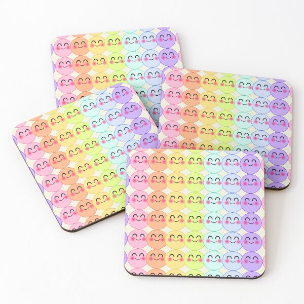 Item preview, Smiling Blushing Emoji Watercolor Rainbow designed and sold by mixMixtli.