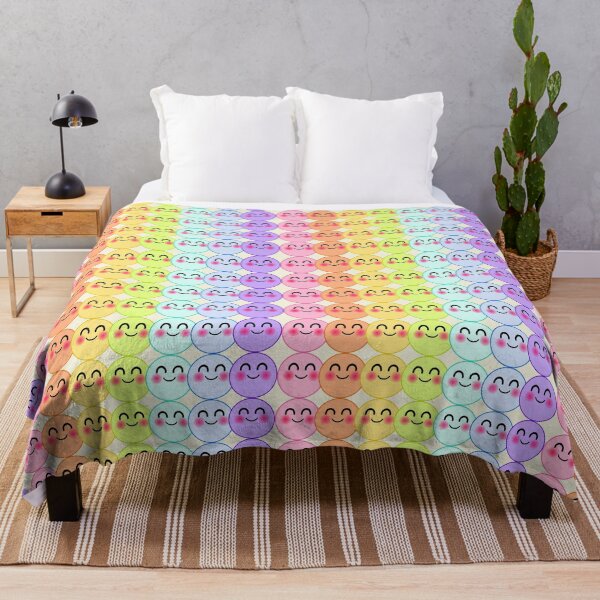 Item preview, Smiling Blushing Emoji Watercolor Rainbow designed and sold by mixMixtli.