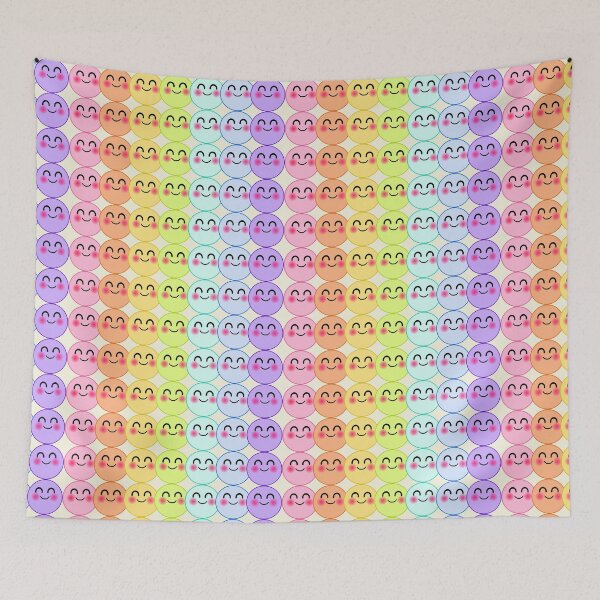 Item preview, Smiling Blushing Emoji Watercolor Rainbow designed and sold by mixMixtli.