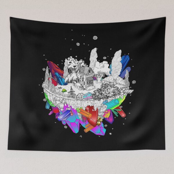 Item preview, Crystal House Sky Island fantasy space sci-fi landscape designed and sold by WyldTrees.