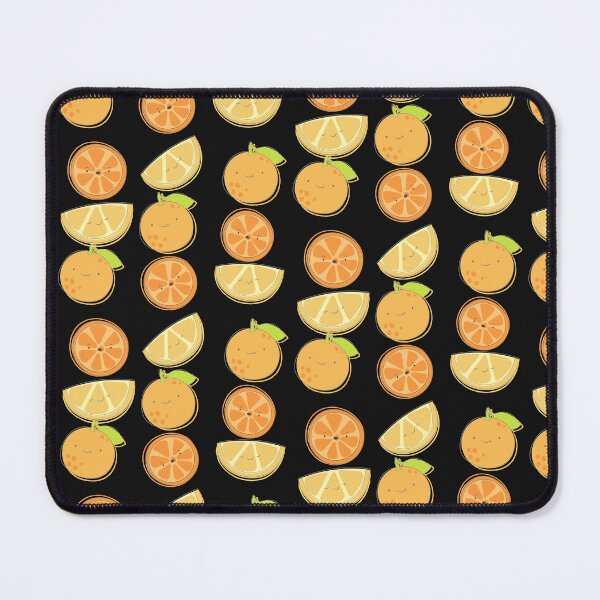 Item preview, Happy family of oranges with faces pattern black version designed and sold by Cora Gregory.