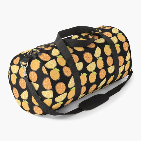 Item preview, Happy family of oranges with faces pattern black version designed and sold by Cora Gregory.