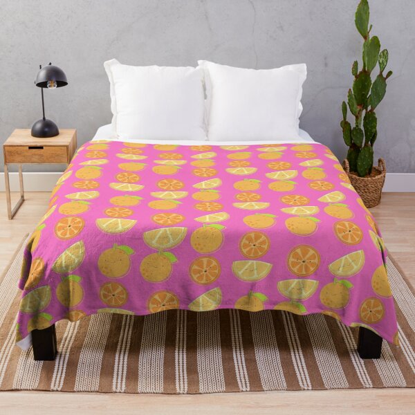 Item preview, Happy family of oranges with faces pattern pink version designed and sold by Cora Gregory.