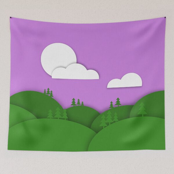 Item preview, Genderqueer Pride Flag Art Landscape Paper Cut Out designed and sold by cashewdays.