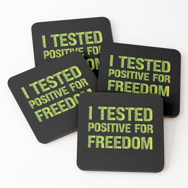 Item preview, I Tested Positive For Freedom Simple Distressed Text Green Gradient Design Funny Quote   designed and sold by pedrored369.