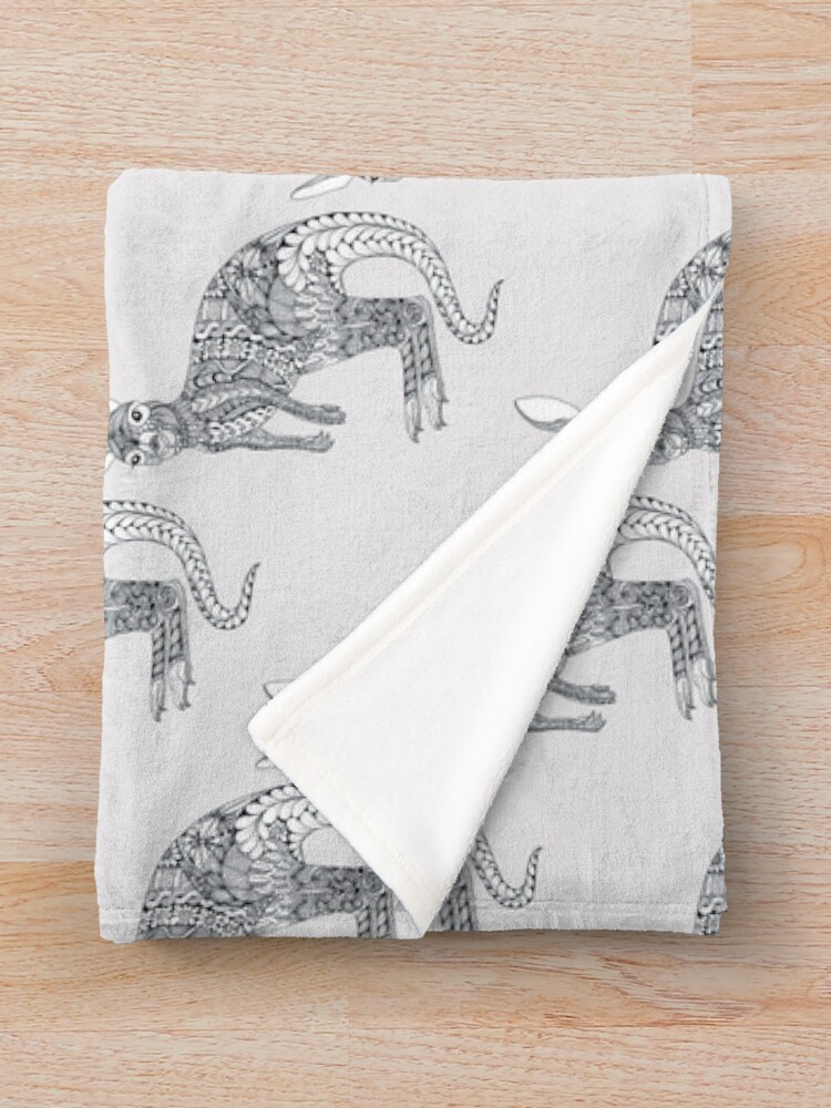 "Black & White Wallaby" Throw Blanket by MagicMama Redbubble