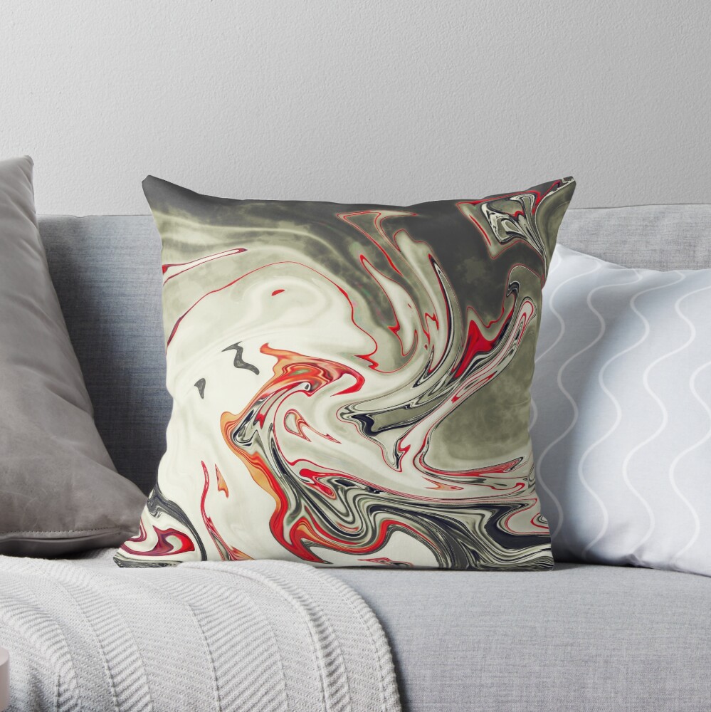 Pillow Decorative Throw Marble Black Red Pillow Decorative Throw Marble Black Red