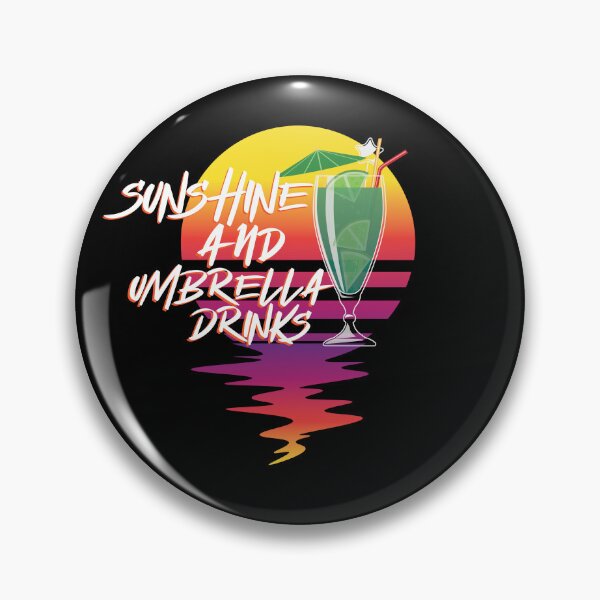 Item preview, Sunshine And Umbrella Drinks Funny Retro Beach Sunshine Gear designed and sold by DynamicDesign.