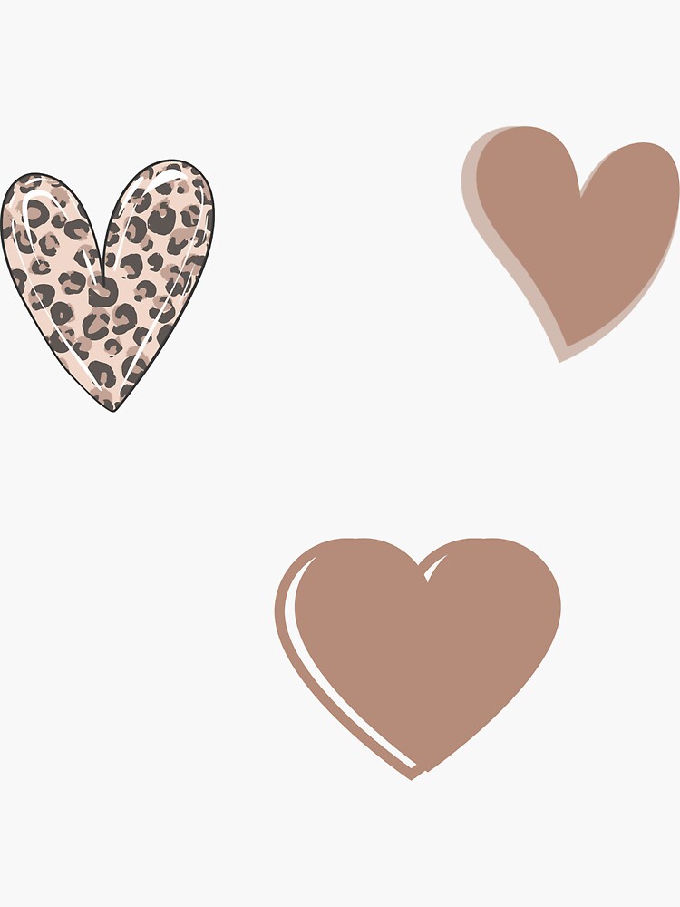 "Brown hearts pack" Sticker for Sale by Outputdeals Redbubble