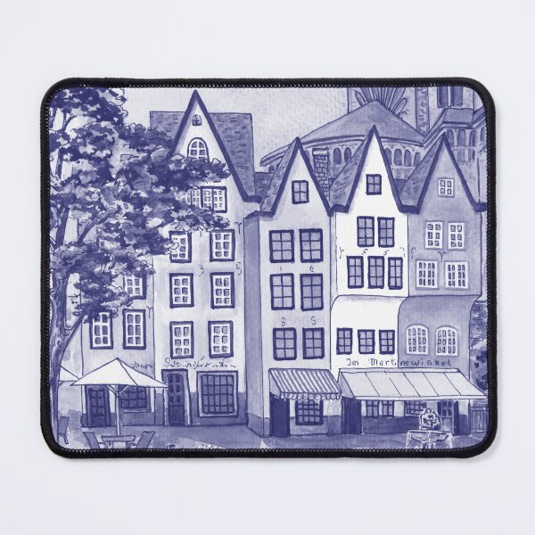 Item preview, Purple Blue Very Peri Cologne Germany Buildings Near Great St Martine Church designed and sold by Irina Sztukowski.