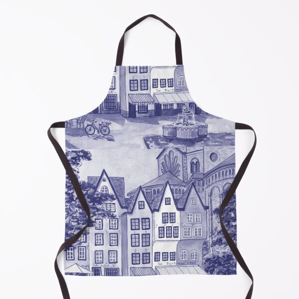 Item preview, Purple Blue Very Peri Cologne Germany Buildings Near Great St Martine Church designed and sold by Irina Sztukowski.