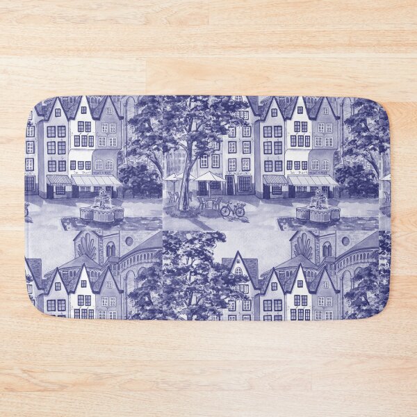 Item preview, Purple Blue Very Peri Cologne Germany Buildings Near Great St Martine Church designed and sold by Irina Sztukowski.