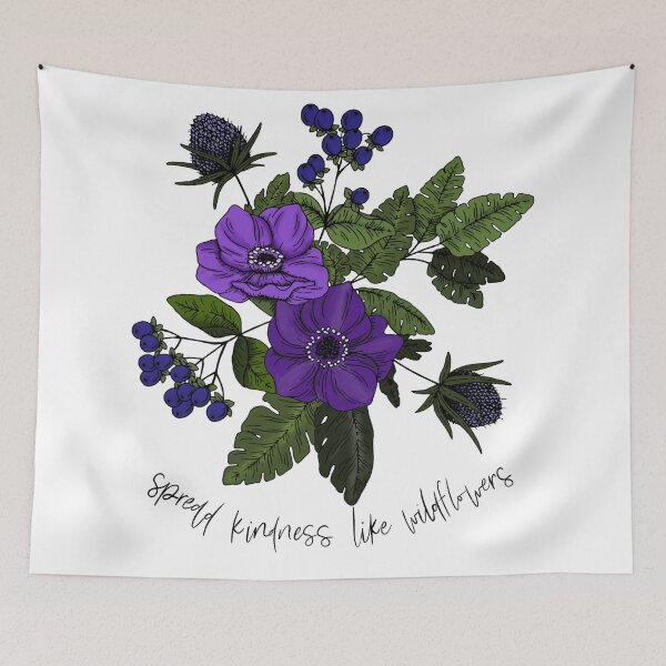 Item preview, Spread kindness like wildflowers  designed and sold by Handdrawnbyzoe.