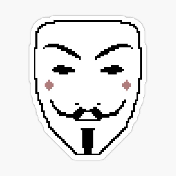 "Anonymous Mask Pixel Art" Sticker for Sale by KickrushAlive Redbubble