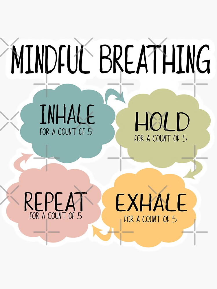 Mindful breathing exercise Sticker by jennstore