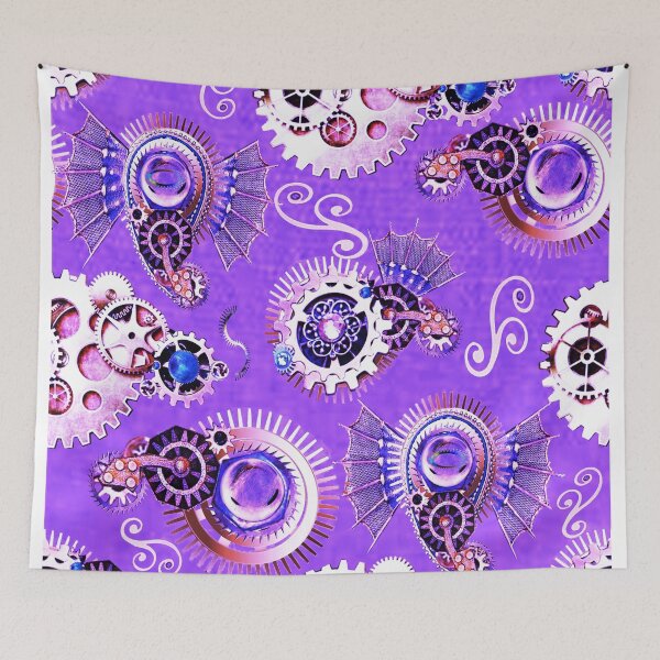 Item preview, paisley, gears, lavender, steampunk, surrealism, monochrome, trend  year designed and sold by Maria Mihailova.