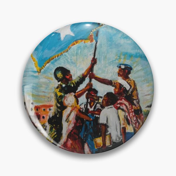 Artikelvorschau, Gemälde, das Somalis um die somalische Flagge zeigt entworfen und verkauft von VintageSomalia.