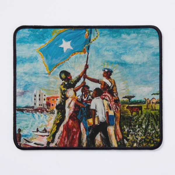 Item preview, Painting showing Somalis around the Somali Flag designed and sold by VintageSomalia.