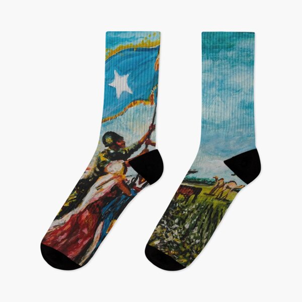 Item preview, Painting showing Somalis around the Somali Flag designed and sold by VintageSomalia.