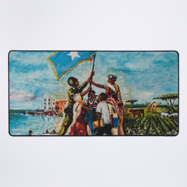 Item preview, Painting showing Somalis around the Somali Flag designed and sold by VintageSomalia.