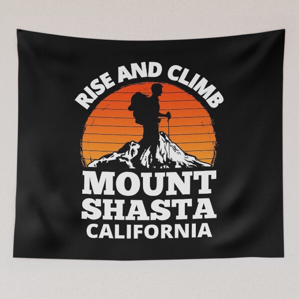 Item preview, Rise And Climb Mount Shasta California Vintage Mountain Climbing designed and sold by RGRamsey.
