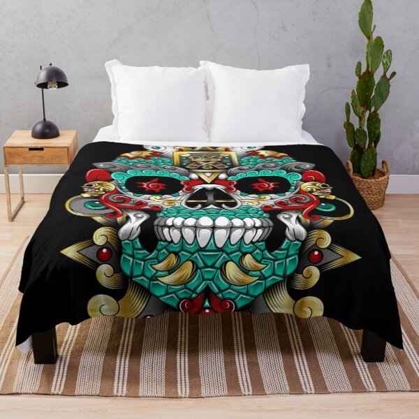 Item preview, skull mask aztec green jade designed and sold by cat poe.