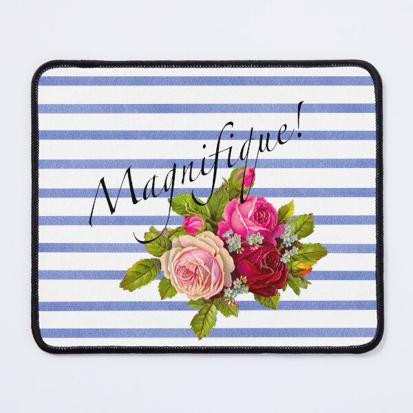 Item preview, French Brenton Stripes With Vintage Parisian Roses designed and sold by CaseyMichelleArt.