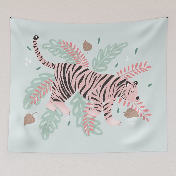 Item preview, Mint and pink tiger designed and sold by Home Cyn Home.