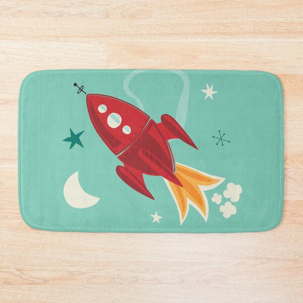 Item preview, Spaceship Rocket ship Space Rocket Mid Century stars designed and sold by Heather Rosas.