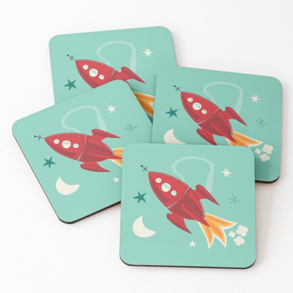 Item preview, Spaceship Rocket ship Space Rocket Mid Century stars designed and sold by Heather Rosas.
