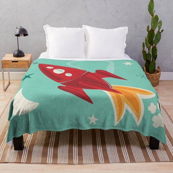 Item preview, Spaceship Rocket ship Space Rocket Mid Century stars designed and sold by Heather Rosas.
