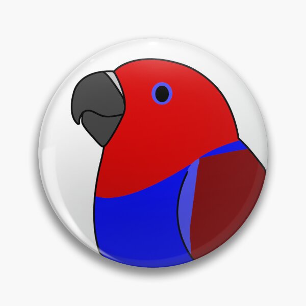 Item preview, Female red eclectus parrot cartoon drawing designed and sold by lifewithbirds.