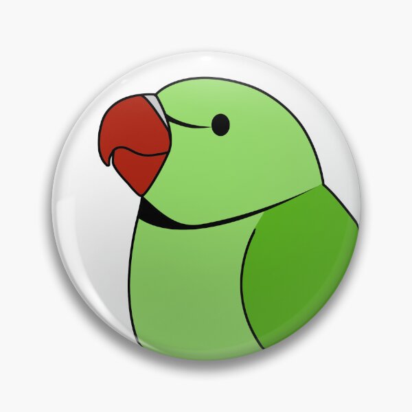 Item preview, Wild green indian ring-necked parrot cartoon drawing designed and sold by lifewithbirds.
