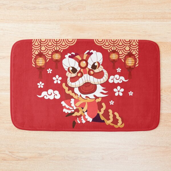 Item preview, Lion Dance Head Festival Happy Chinese New Year - red designed and sold by johnta17.