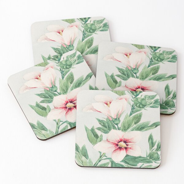 Item preview,  Japanese Vintage Painting of   Pink Hibiscus  -Botanical Leaves And Blossom designed and sold by Tamas Das.