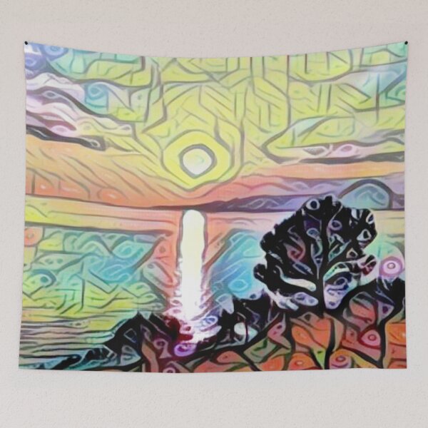 Item preview, Maratea Italy Sunset Photograph Enhanced With AI (Artificial Intelligence) designed and sold by Bowbubble.