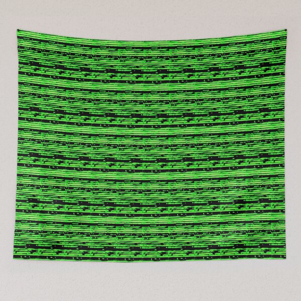 Item preview, LIME GREEN AND BLACK PIXEL STATIC STRIPE DESIGN by SUZANNE ETC designed and sold by desiderium-etc.