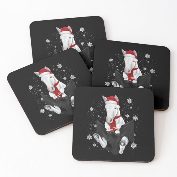 Item preview, Sitting Pony White Horse Pocket Christmas Santa Hat designed and sold by Barnissim.