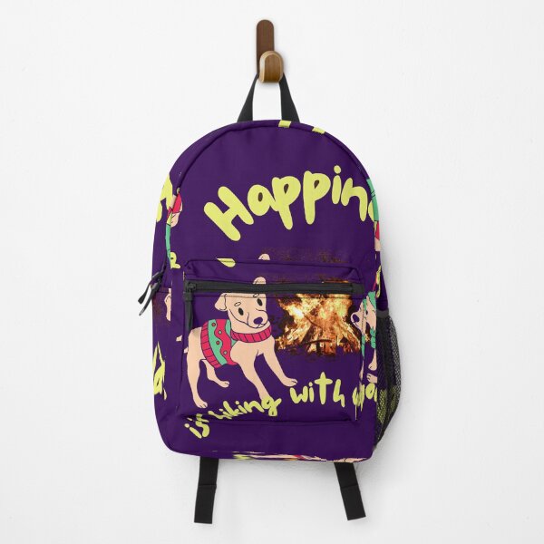 Item preview, happiness is a day spent hiking with my dog buddy designed and sold by quipvera.