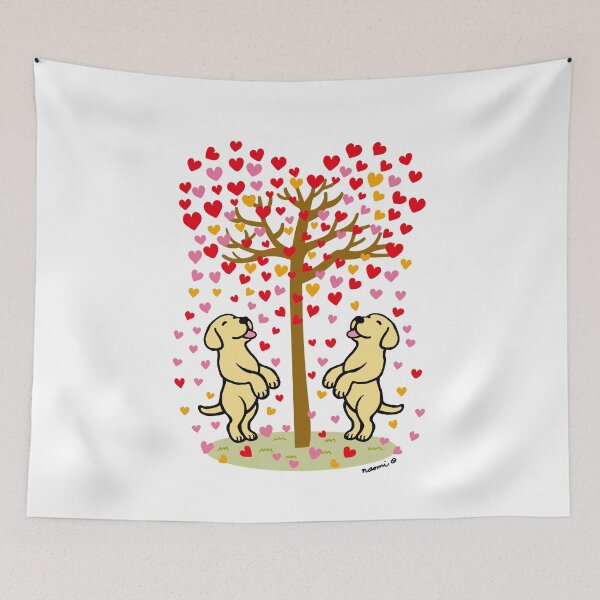 Item preview, Shower of Hearts and Yellow Labrador Duo designed and sold by HappyLabradors.