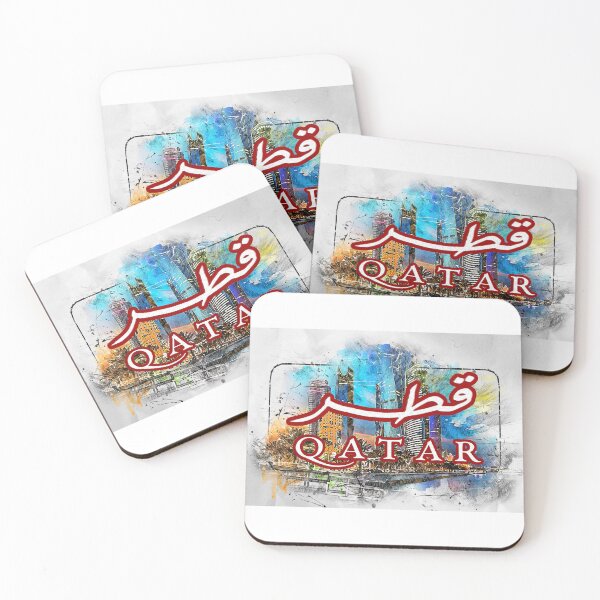 Item preview, Bilingual Qatar Skyline Arabic & English Word Art - قطر designed and sold by Amazing Arts Designs.