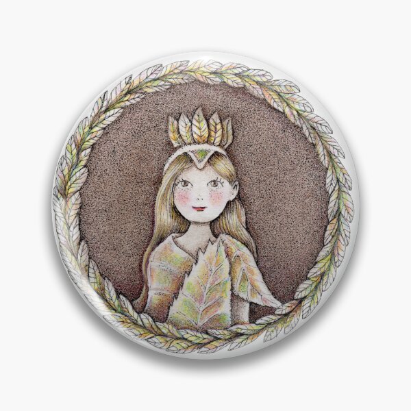 Item preview, adorable fall fairy, queen of the woods, pin button designed and sold by trudette.
