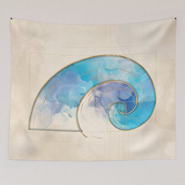 Item preview, Golden Spiral - Watercolor  designed and sold by k9printart.