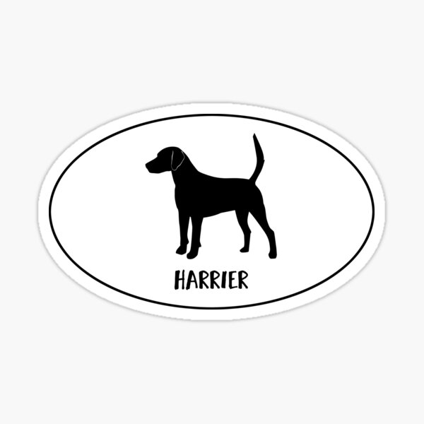 Harrier Hound Dog Breed Silhouette Classic Oval Sticker Sticker
