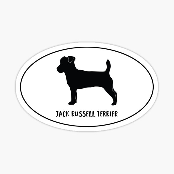 Jack Russell Terrier Dog Breed Silhouette Classic Oval Sticker Sticker