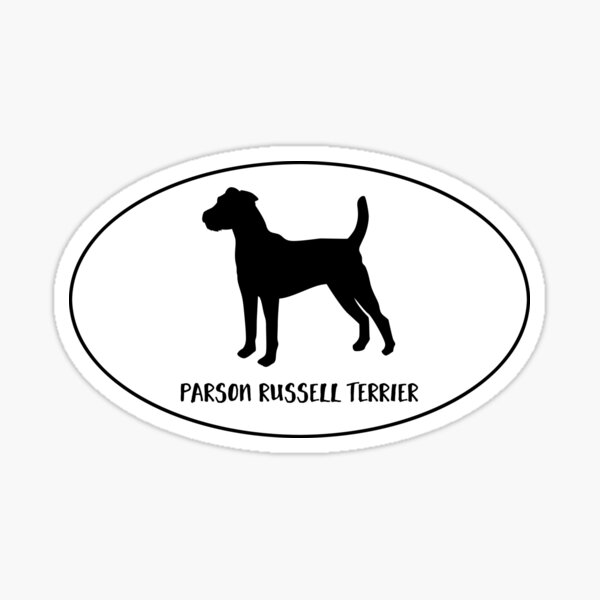 Parson Russell Terrier Dog Breed Silhouette Classic Oval Sticker Sticker