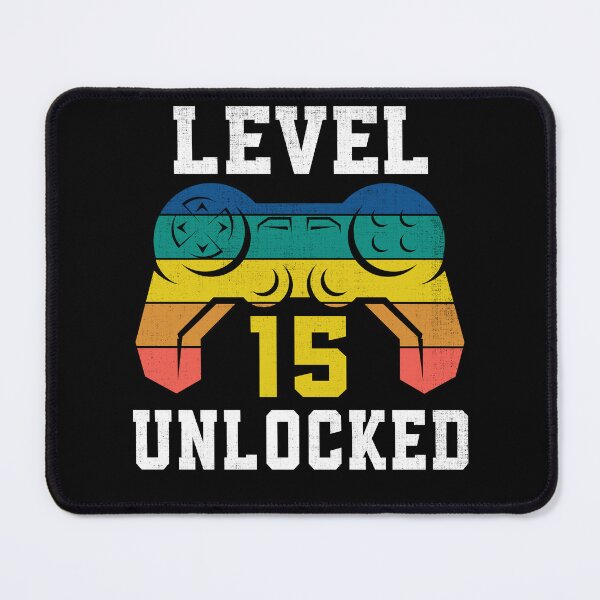 Item preview, Level 15 Unlocked, 15th Gamer Birthday Distressed designed and sold by Fabvity.